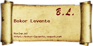 Bokor Levente névjegykártya